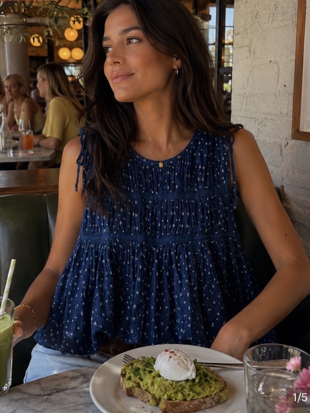 Ulla Johnson Navy Swing top